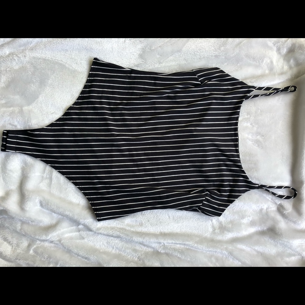 Striped B&W bodysuit